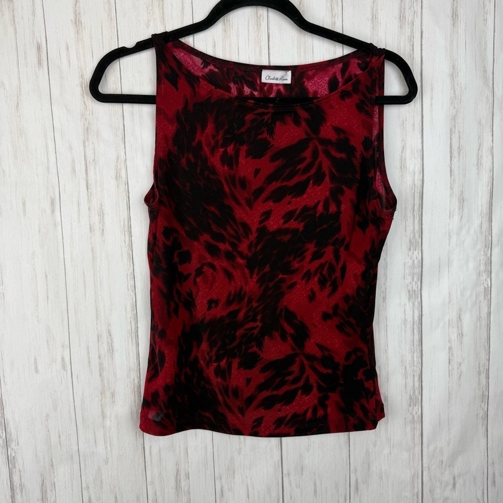 Y2K Charlotte Russe Red and Black leopard Top